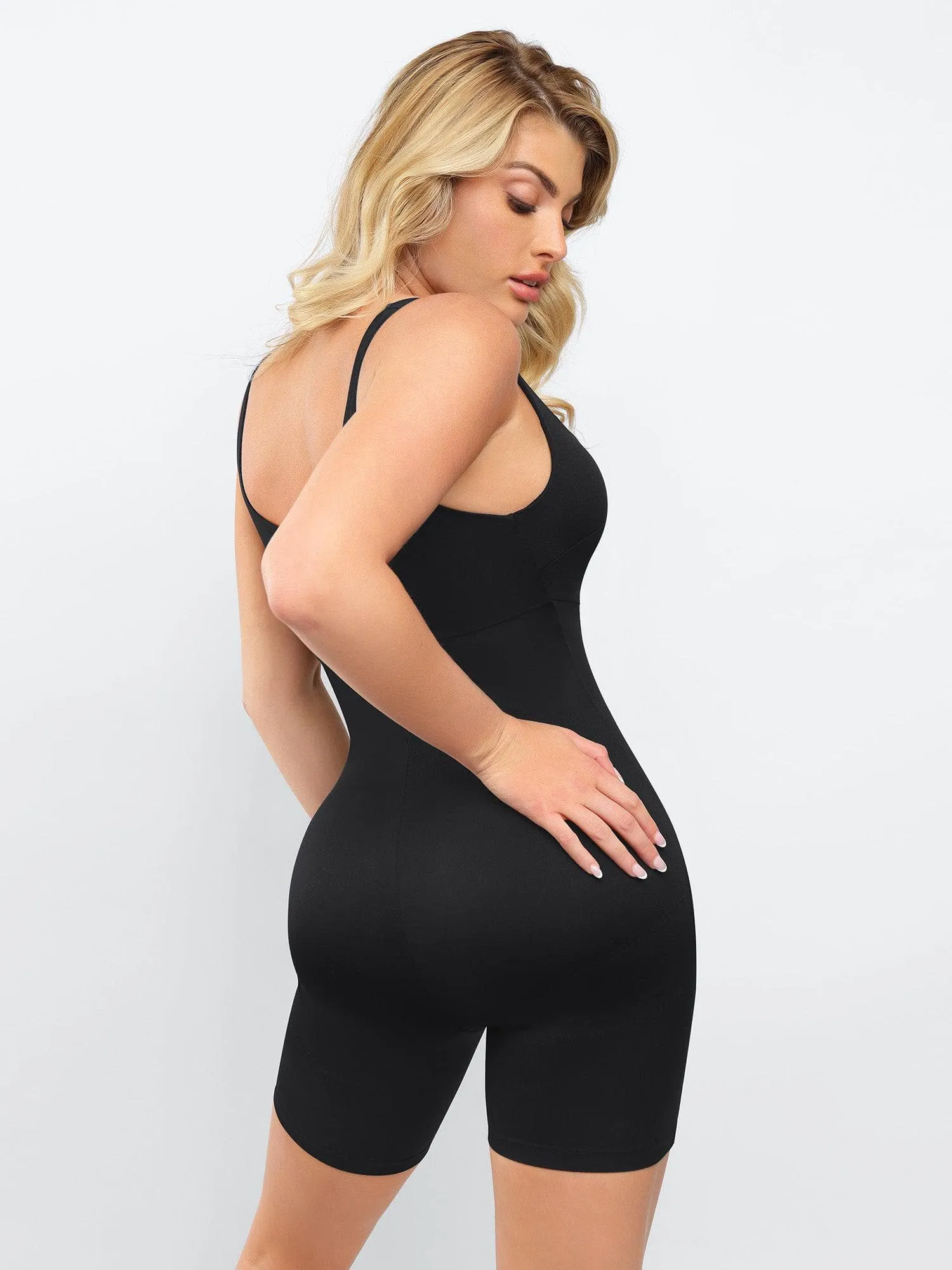 The Shapewear Romper Slimming Workout Square-Neck Thigh For Insiders