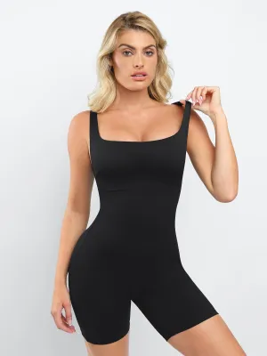 The Shapewear Romper Slimming Workout Square-Neck Thigh For Insiders