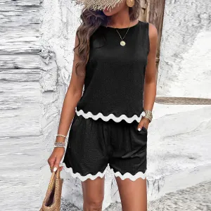The Wave Cut Top & Shorts 2 Pieces Set