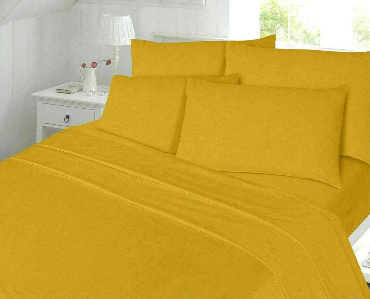Thermal Flannelette Sheet Set Luxury 4-PC 100% Brushed Cotton All Sizes 7 Colors