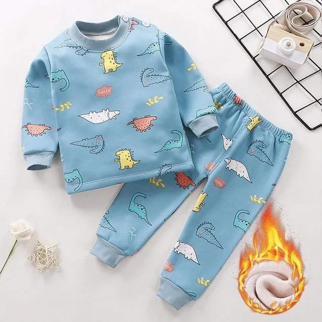 Thick Cartoon Pajamas Set