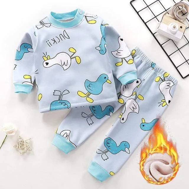 Thick Cartoon Pajamas Set