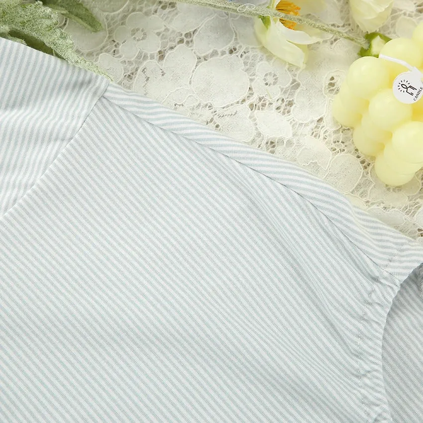 Tie-Up Casual 2 Piece Cotton Loungewear Set