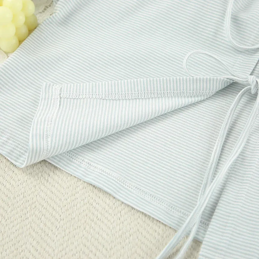 Tie-Up Casual 2 Piece Cotton Loungewear Set