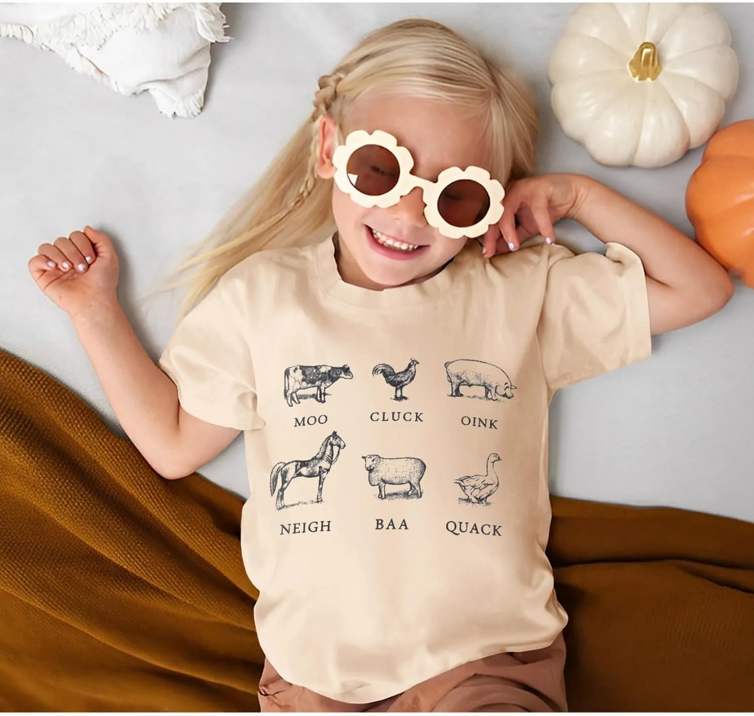 Toddler Baby Boys Girls Farm Shirt Cute Animals Graphic Short Sleeve T-Shirt Kids Funny Letter Print Summer Tee Tops
