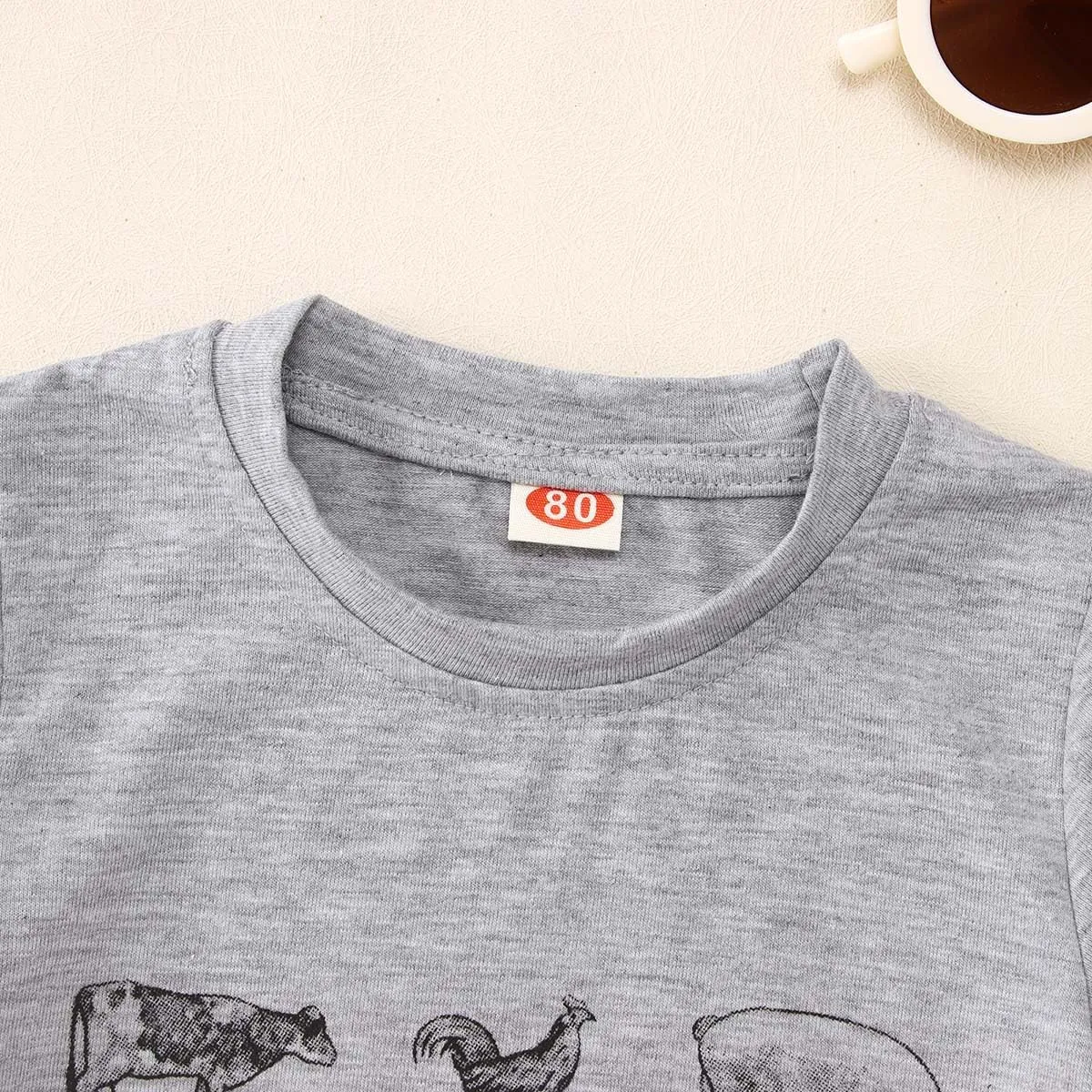 Toddler Baby Boys Girls Farm Shirt Cute Animals Graphic Short Sleeve T-Shirt Kids Funny Letter Print Summer Tee Tops