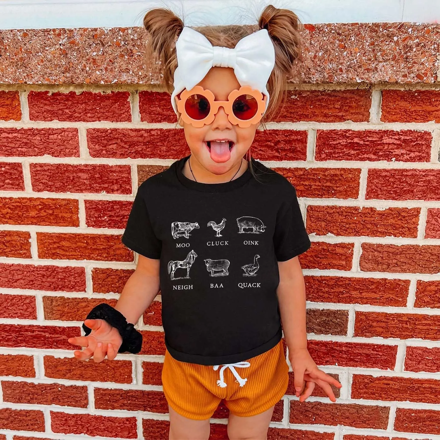 Toddler Baby Boys Girls Farm Shirt Cute Animals Graphic Short Sleeve T-Shirt Kids Funny Letter Print Summer Tee Tops