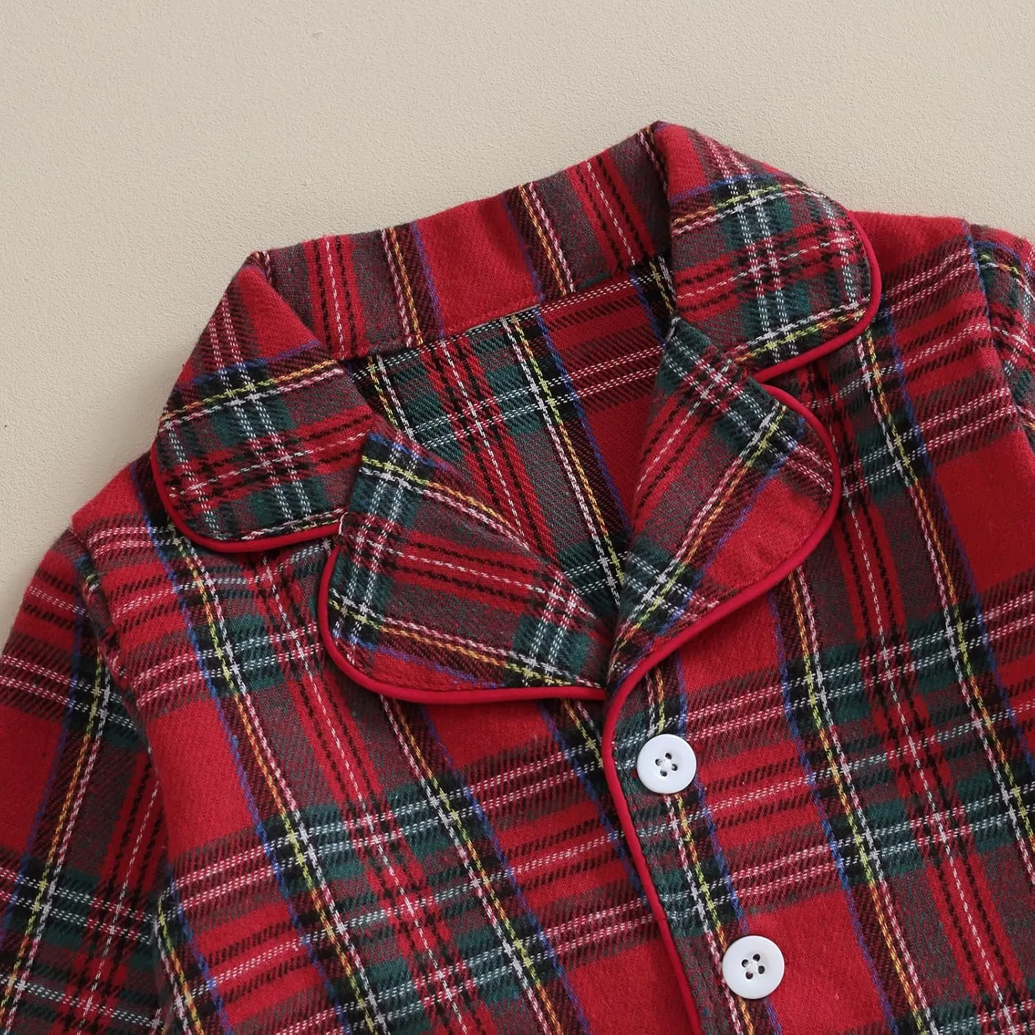 Toddler Boys Girls Christmas Pajamas Santa Plaid Long Sleeves Shirt Pajama Pants Set Kids Satin Silk Nightgown Outfit
