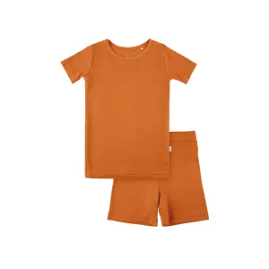 Toddler Short-Sleeve Bamboo Pajamas - Rust