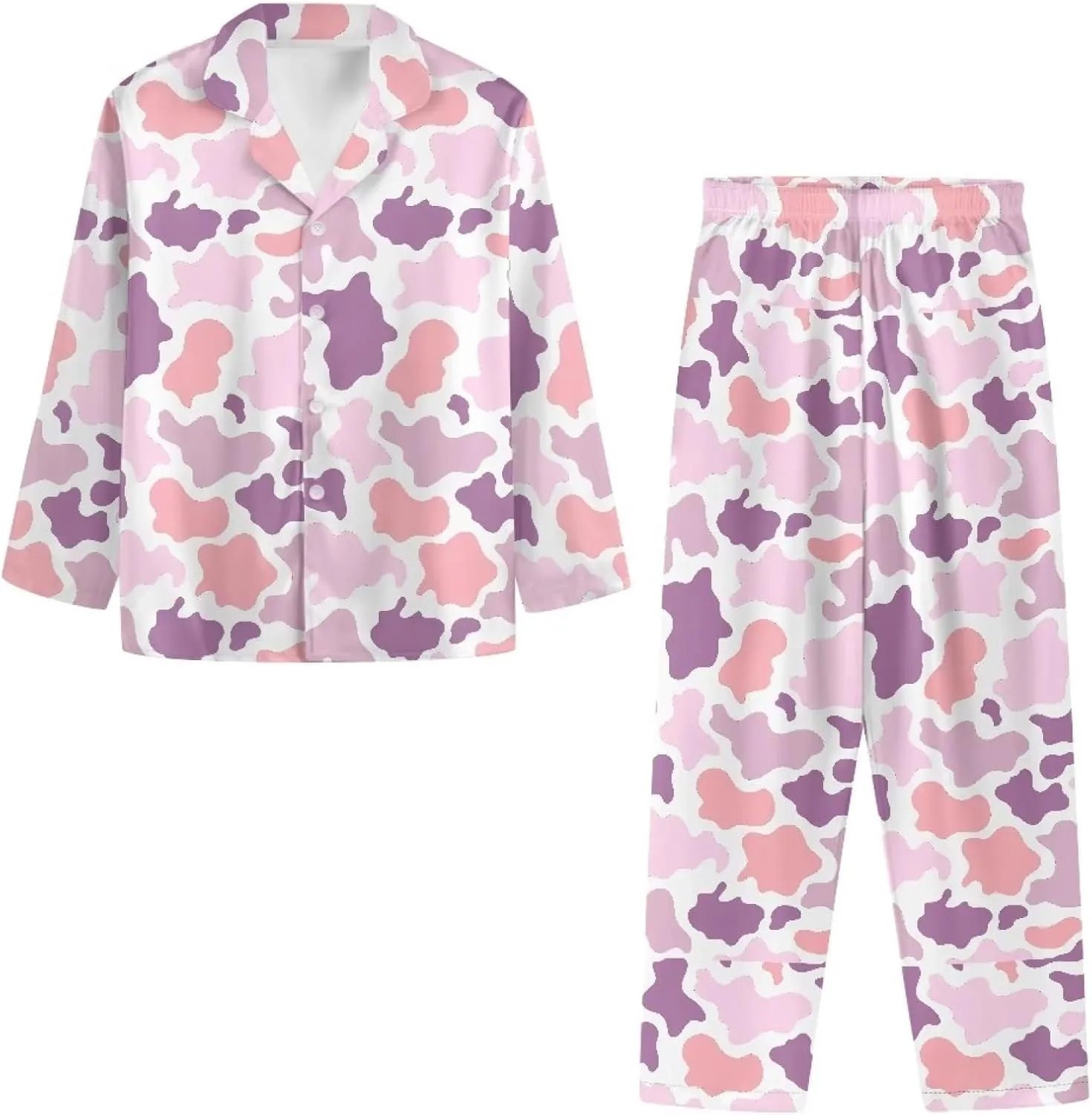 Uasibuni Women's Pajamas Sets Long SleevePajama and Pants Set 2 Piece Casual Comfy Loungewear Sleepwear