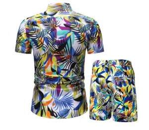 Vacation & Beachwear Men's Loose Shirt & Shorts Set