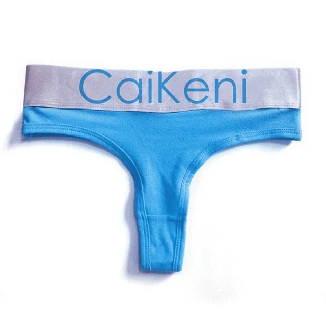 VDOGRIR Sexy Women's Cotton Seamless G-String Thong Female Panty Underwear Women Briefs Low Waist Letter Lady Intimates Tangas