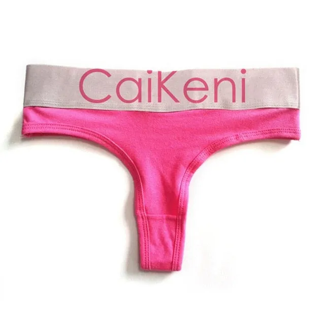 VDOGRIR Sexy Women's Cotton Seamless G-String Thong Female Panty Underwear Women Briefs Low Waist Letter Lady Intimates Tangas