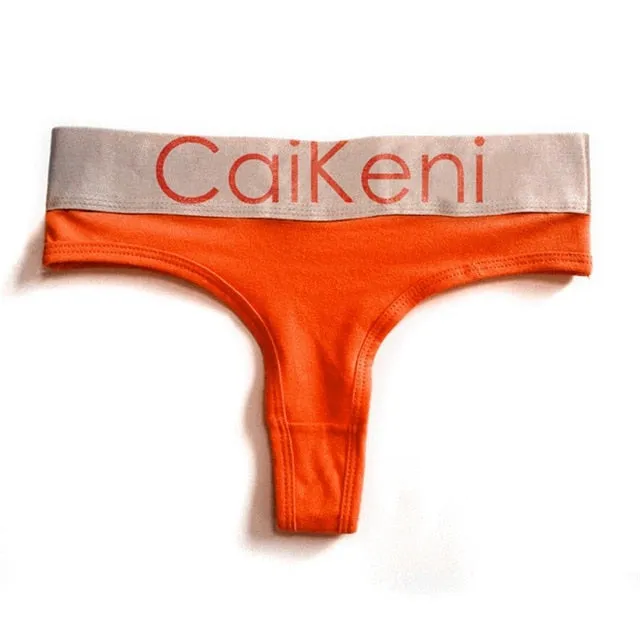 VDOGRIR Sexy Women's Cotton Seamless G-String Thong Female Panty Underwear Women Briefs Low Waist Letter Lady Intimates Tangas