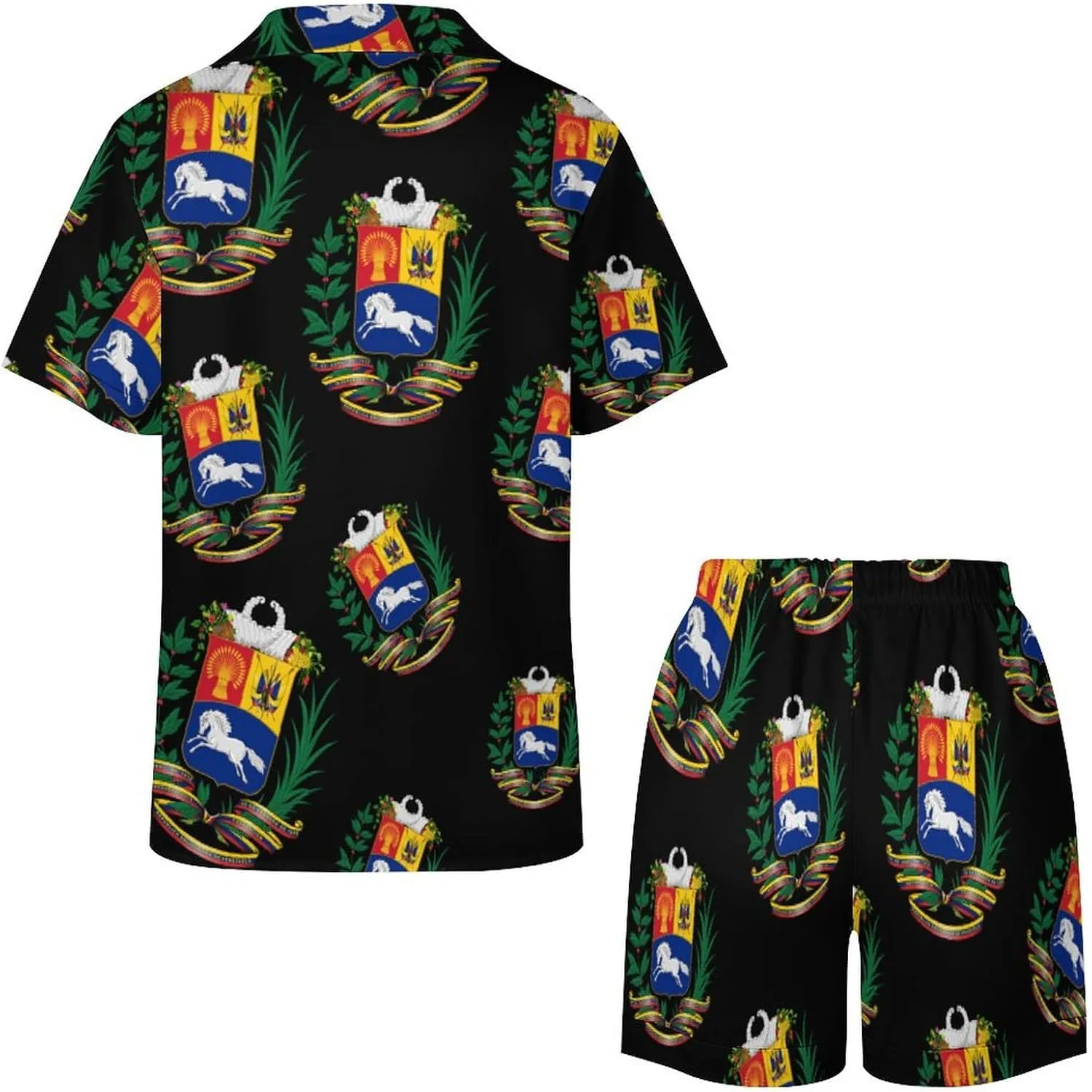Venezuela Flag 2 Pcs Pajamas For Women Set Cozy Satin Short Sleeve Sleepwear Nightwear Loungewear
