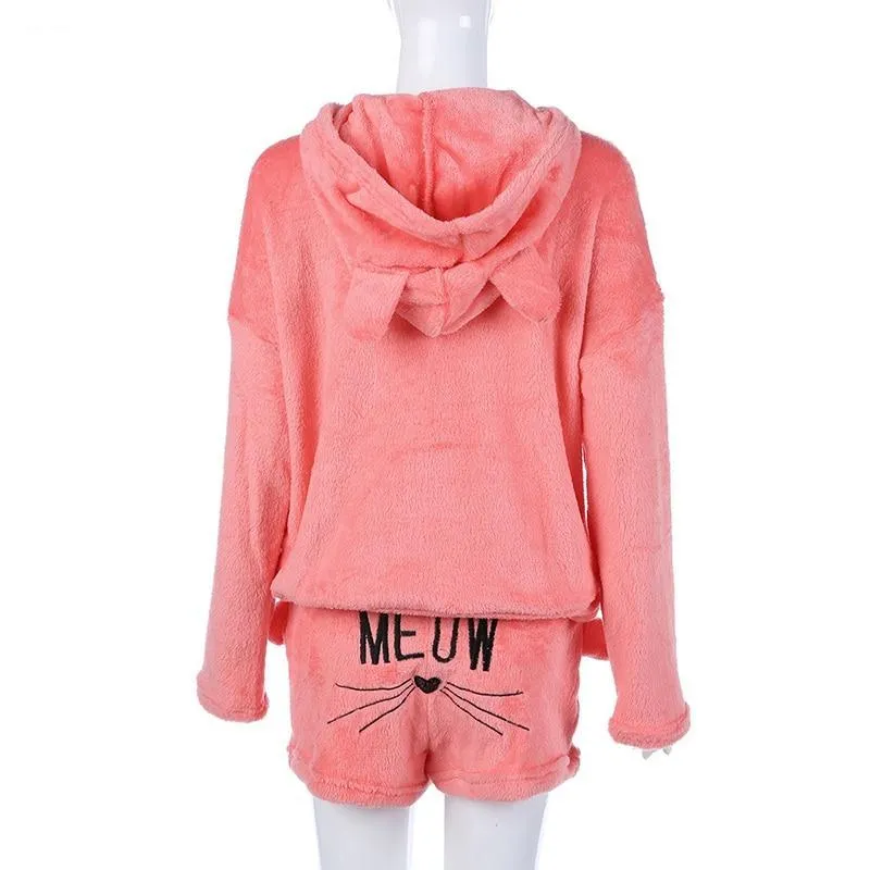 VenusFox Women Pajama Sets winter Flannel Warm Sleepwear