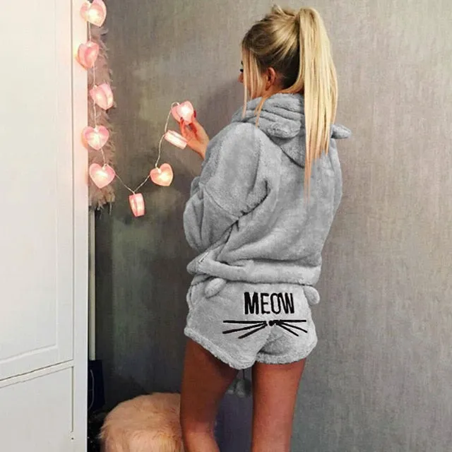 VenusFox Women Pajama Sets winter Flannel Warm Sleepwear