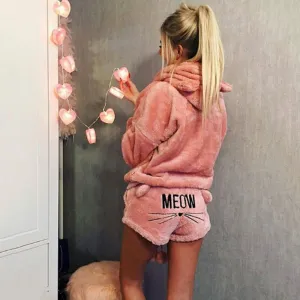 VenusFox Women Pajama Sets winter Flannel Warm Sleepwear