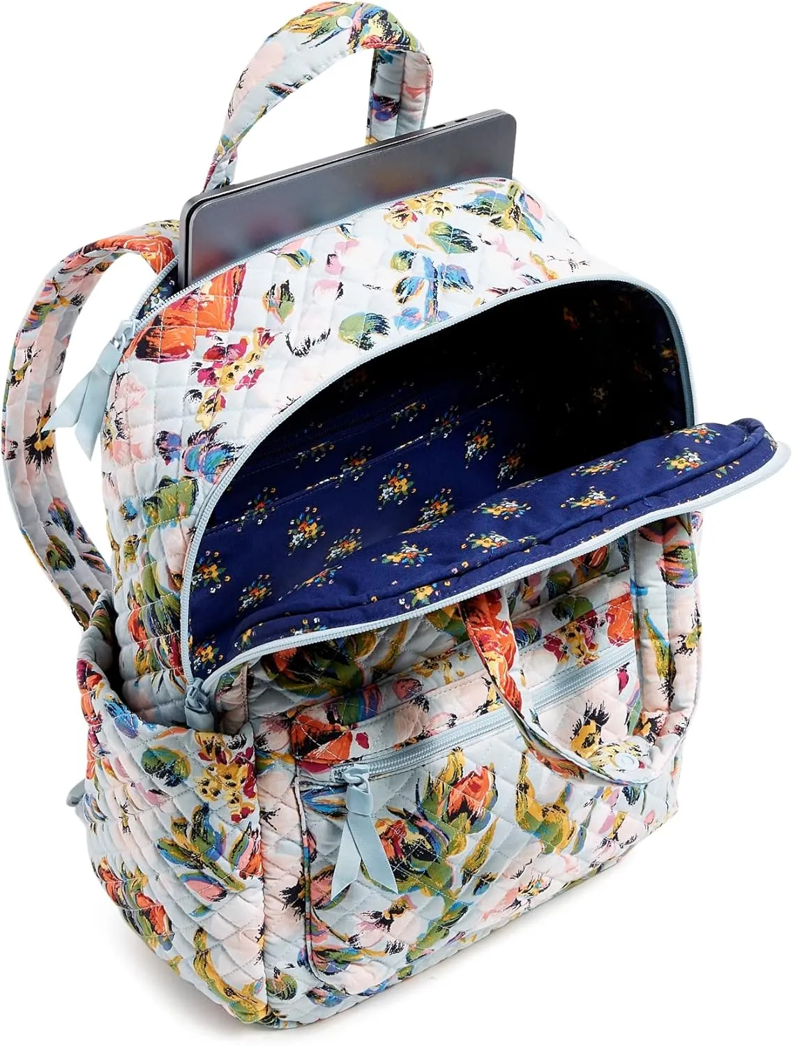Vera Bradley Women's Cotton Campus Totepack Backpack, Sea Air Floral - Recycled Cotton, One Size