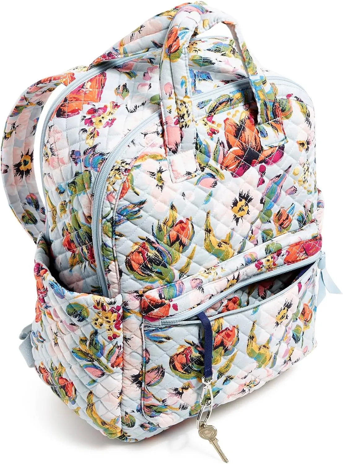 Vera Bradley Women's Cotton Campus Totepack Backpack, Sea Air Floral - Recycled Cotton, One Size