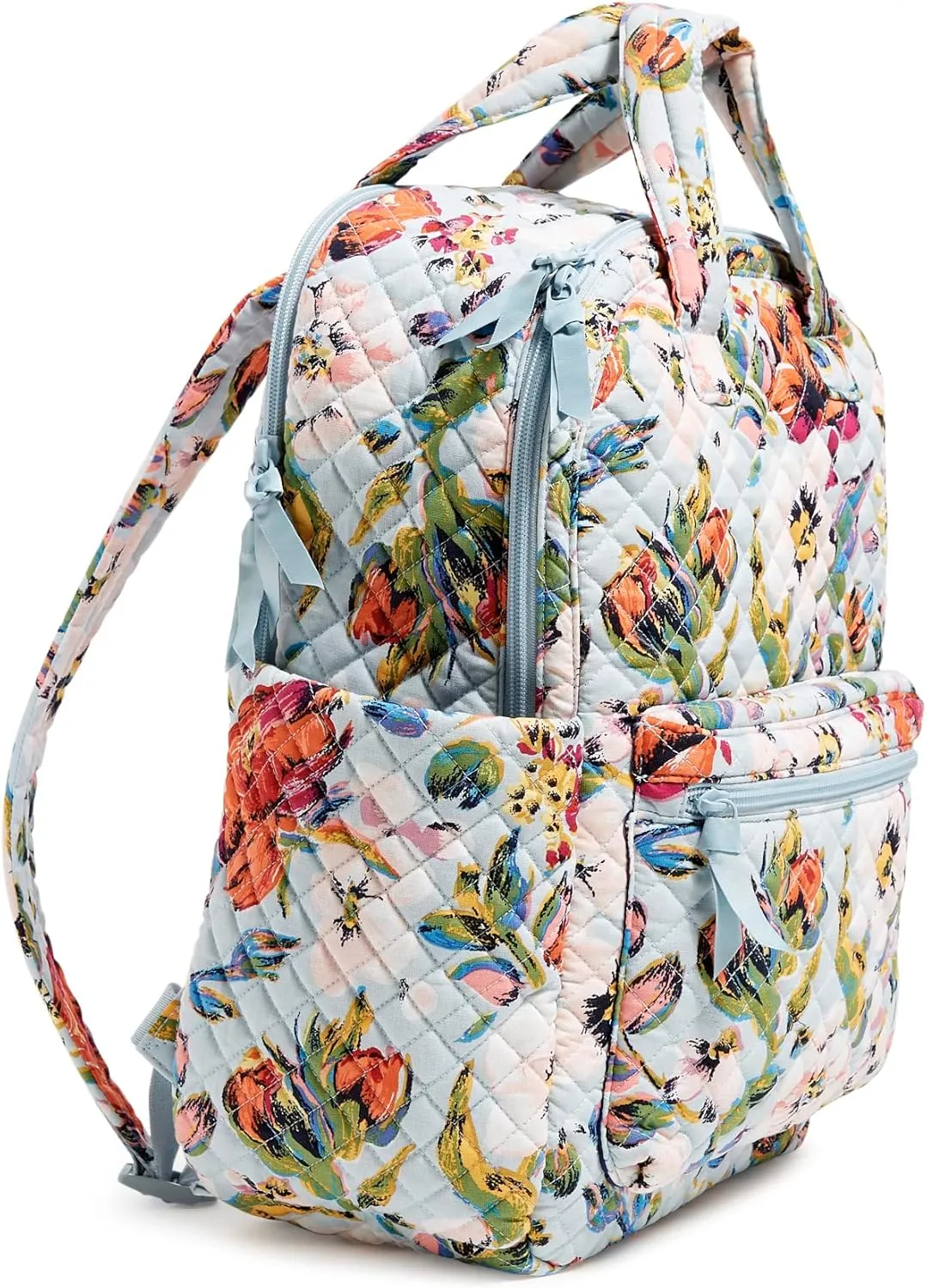 Vera Bradley Women's Cotton Campus Totepack Backpack, Sea Air Floral - Recycled Cotton, One Size