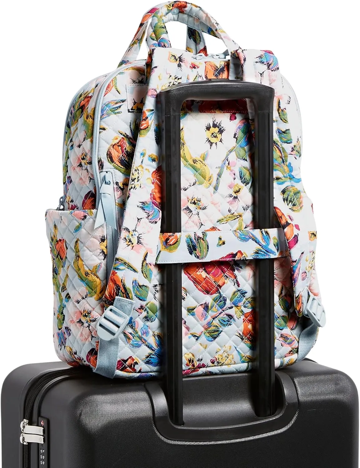 Vera Bradley Women's Cotton Campus Totepack Backpack, Sea Air Floral - Recycled Cotton, One Size
