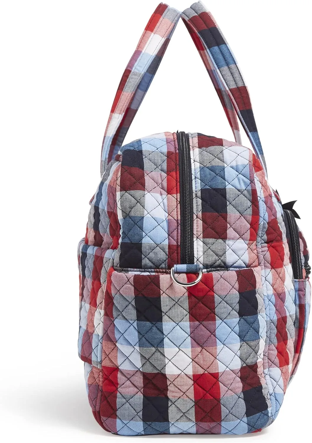 Vera Bradley Women's Cotton Weekender Travel Bag, Patriotic Plaid - Recycled Cotton, One Size
