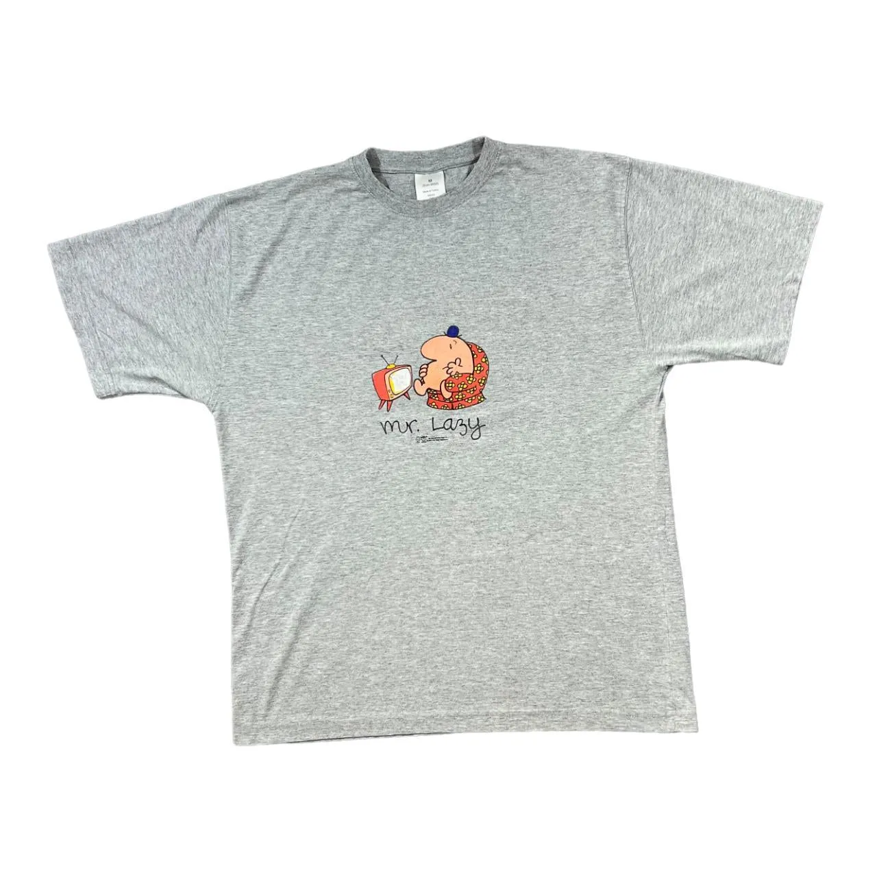 Vintage MR. MEN (1997) "Mr. Lazy" Character TV Show Cartoon Spellout Graphic T-Shirt