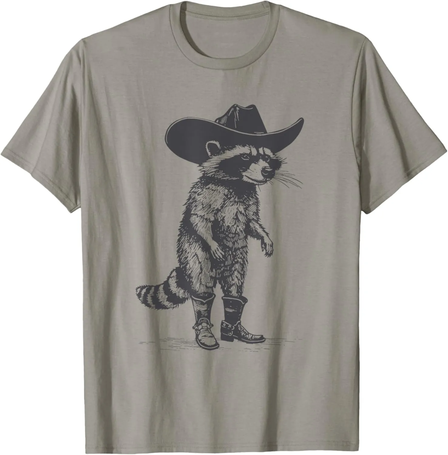 Vintage Raccoon Cowboy Cowgirl Trash Panda Western Country T-Shirt