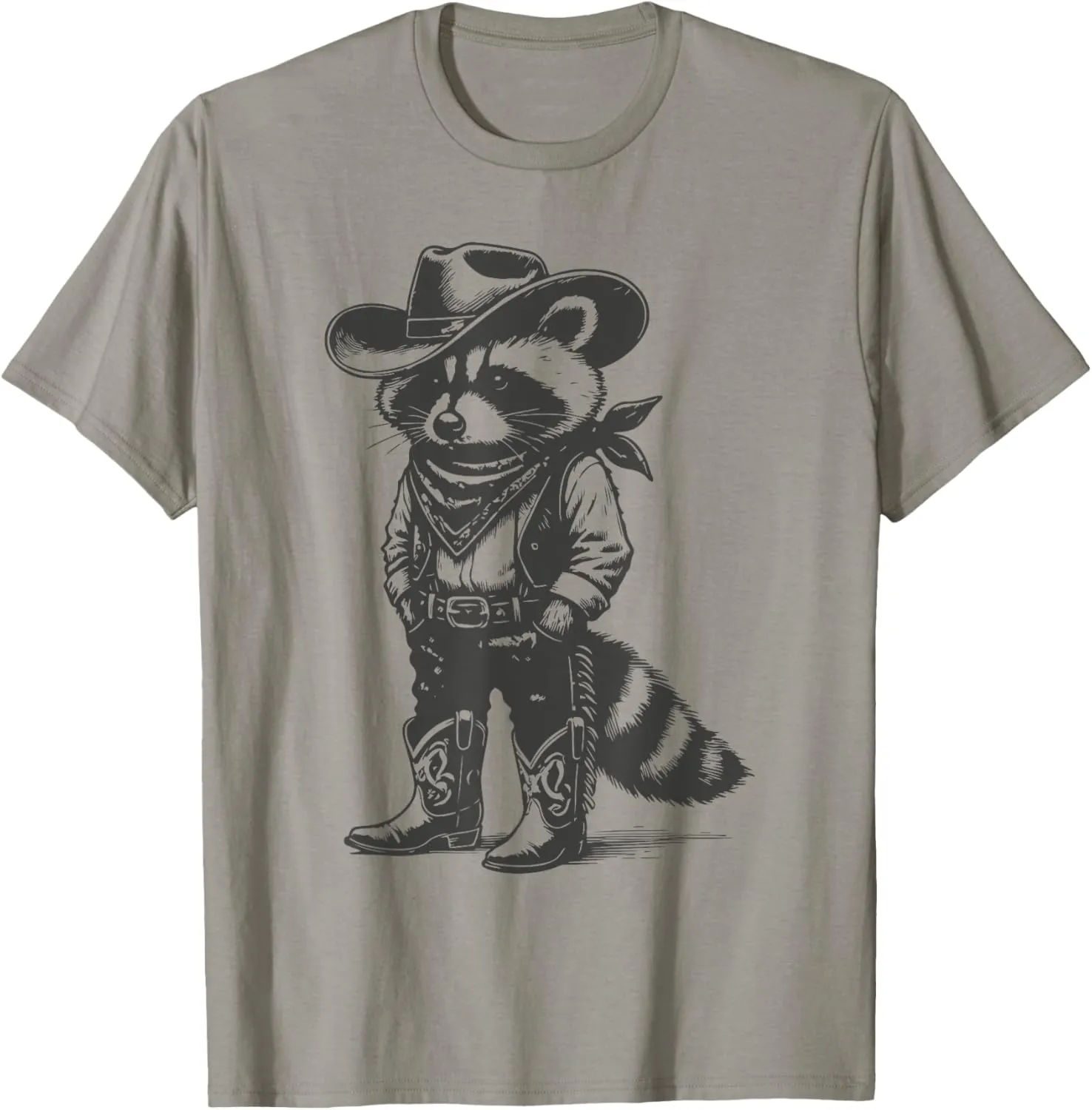 Vintage Raccoon Cowboy Cowgirl Trash Panda Western Country T-Shirt