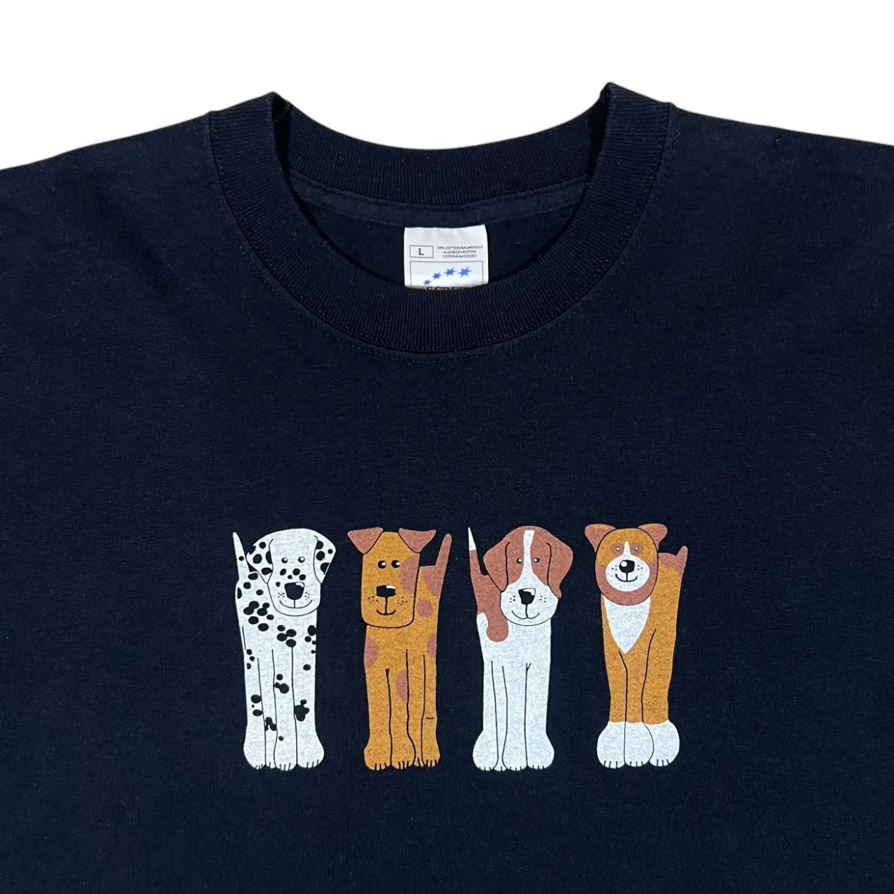 Vintage Screen Stars Dog Pet Animal Cartoon Novelty Graphic Black T-Shirt