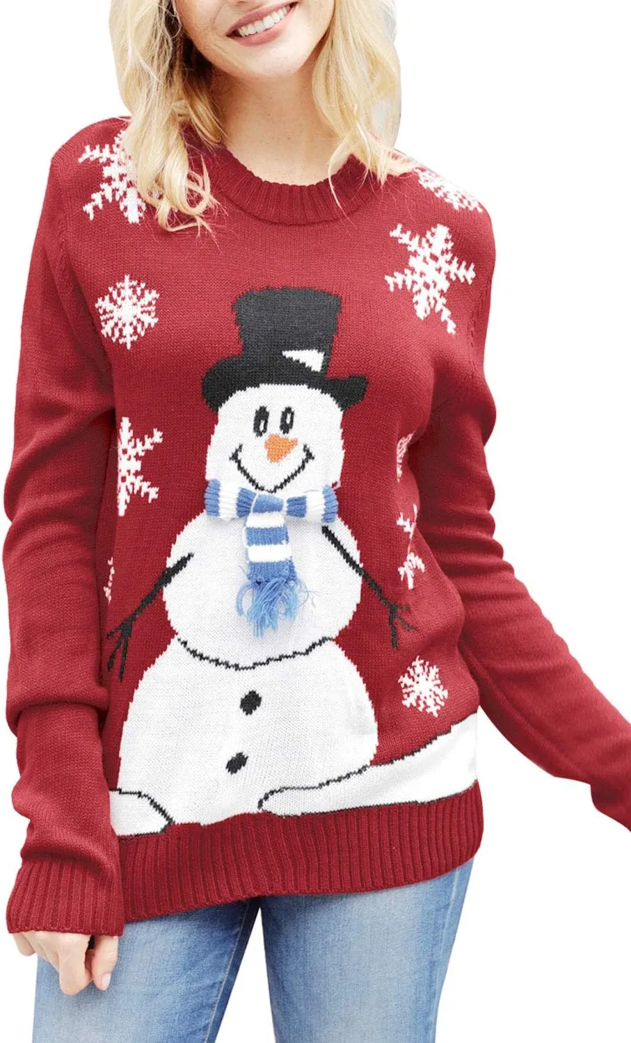 Viottiset Women's Ugly Christmas Sweater Animal Pattern Xmas Pullover Knitted Jumper