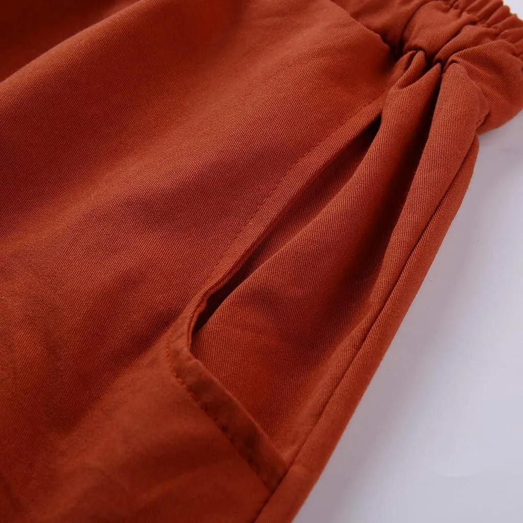 WABEOR Drop Crotch Pants Women Cotton Hippie Baggy Harem Pants Loose Fit Patchwork Pants Casual Summer Elastic Waist Trousers