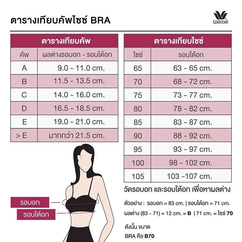 Wacoal Wireless Push Up Bra บราไร้โครงวาโก้ รุ่น WB3E14 สีโอวัลติน (OT)