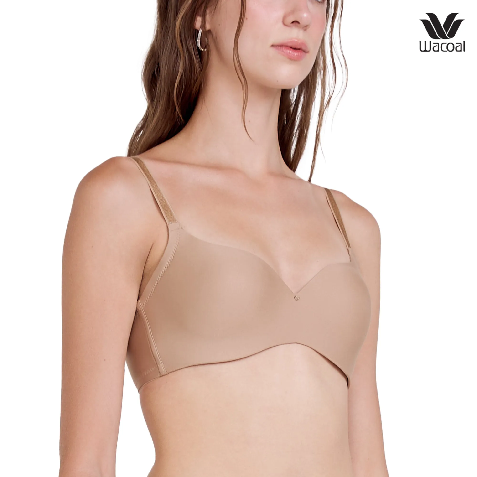 Wacoal Wireless Push Up Bra บราไร้โครงวาโก้ รุ่น WB3E14 สีโอวัลติน (OT)