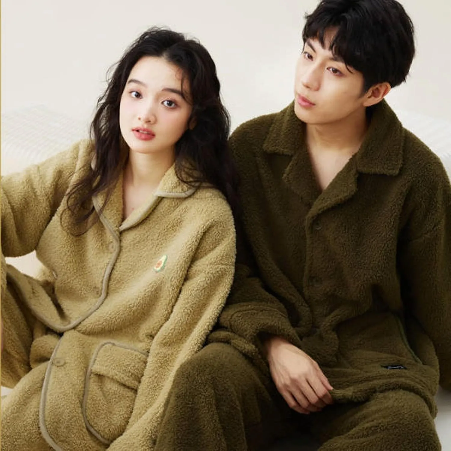 Warm Pajamas For Men Winter Fleece Cozy Button Up Long Sleeve Pjs Lounge Pants Soft Home Loungewear Sleepwear