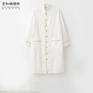 White 2 Layered Gauze Long Pajamas Set [Kyo Wazarashi Mensya]