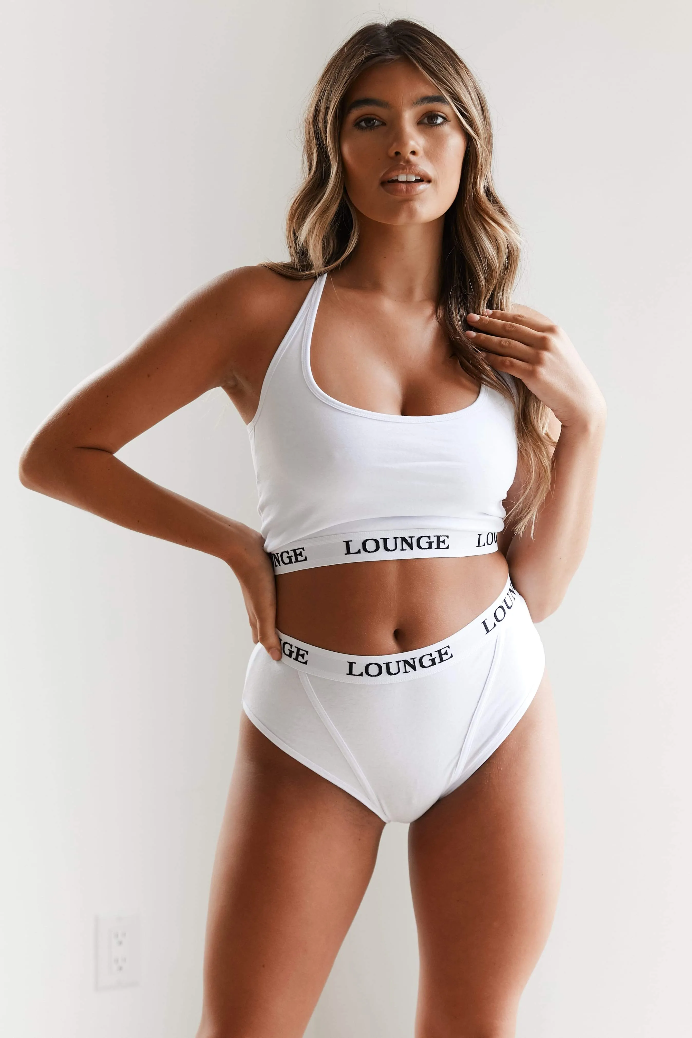 White Basic Bralet & Briefs