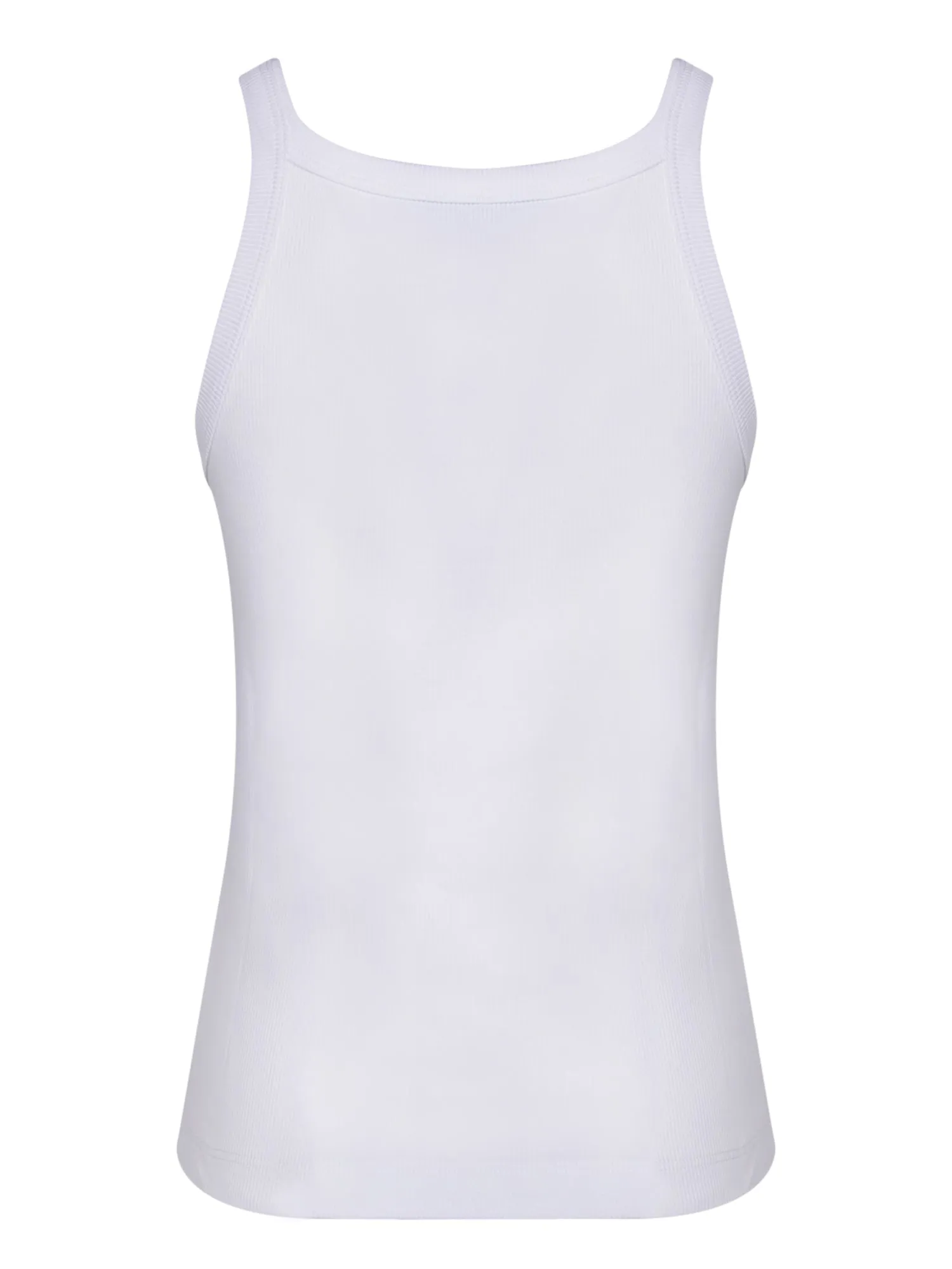 White Cotton Logo Tank Top