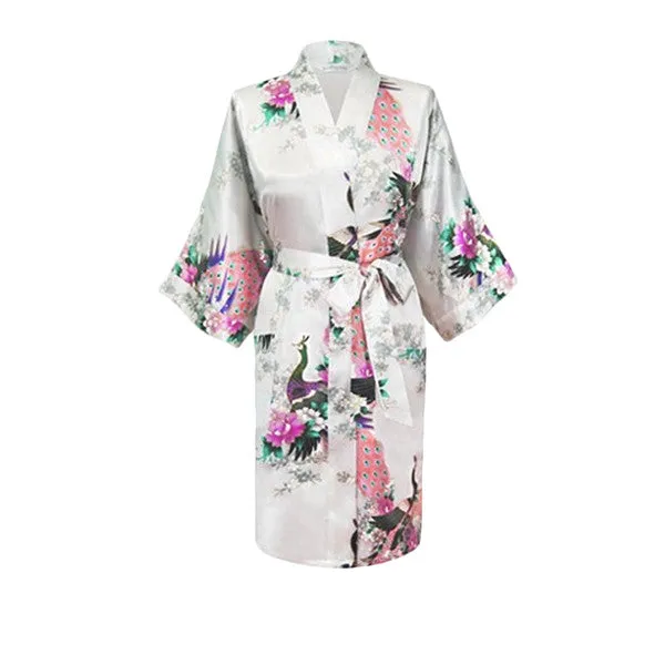 White Kimono Womens Robe