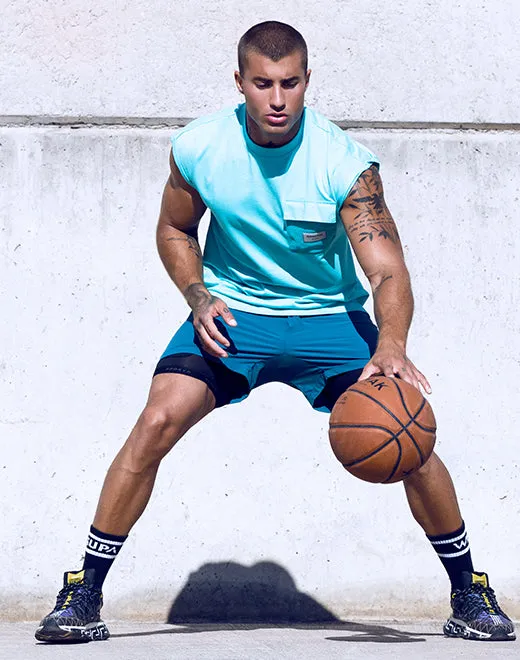Wide-Cut Tank - Turquoise Blue