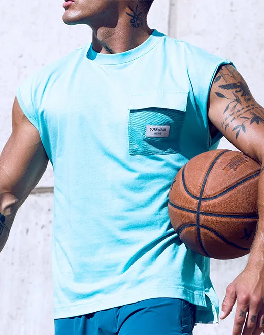 Wide-Cut Tank - Turquoise Blue