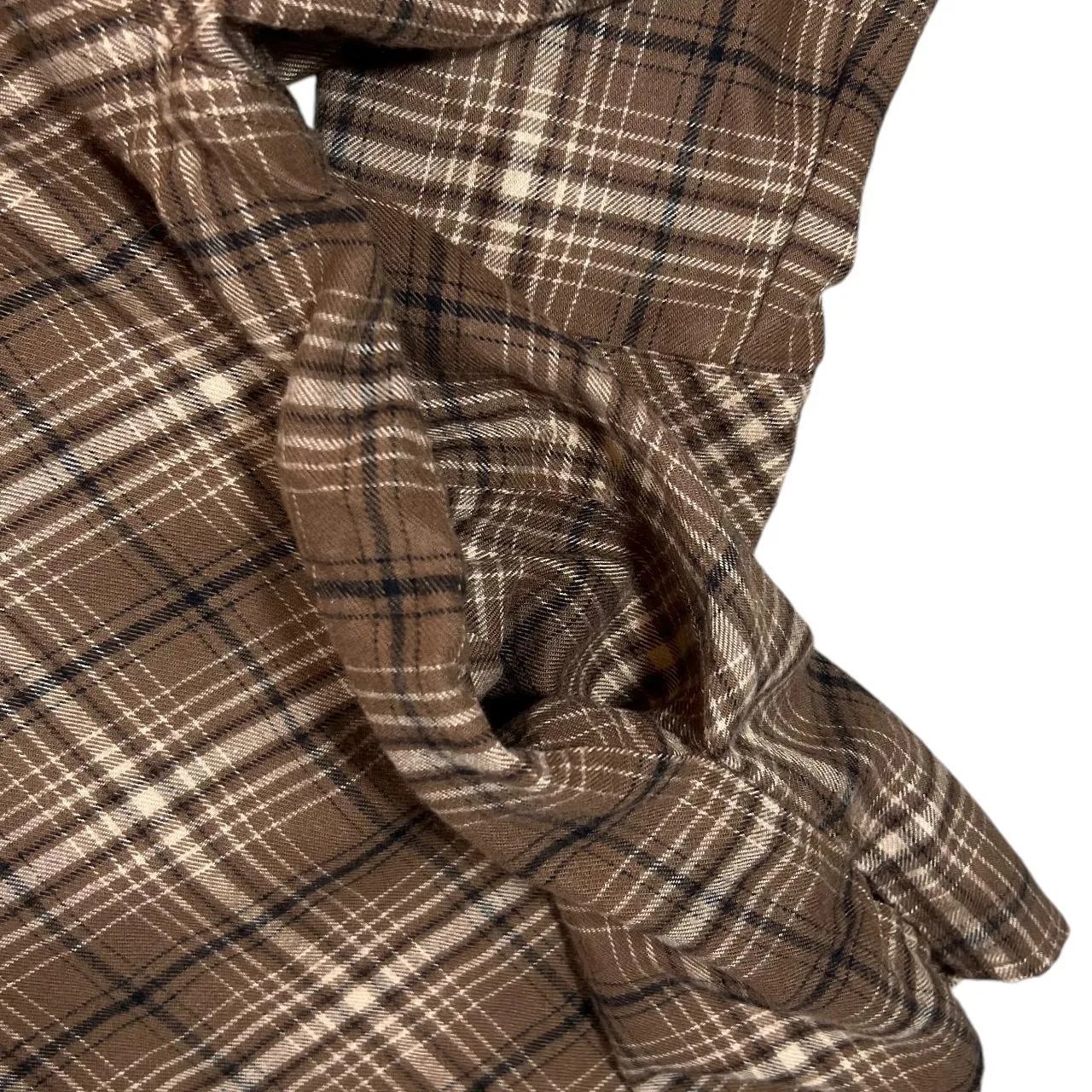 WILD FABLE Brown Lumberjack Plaid Check Long Sleeve Cotton Flannel Shirt