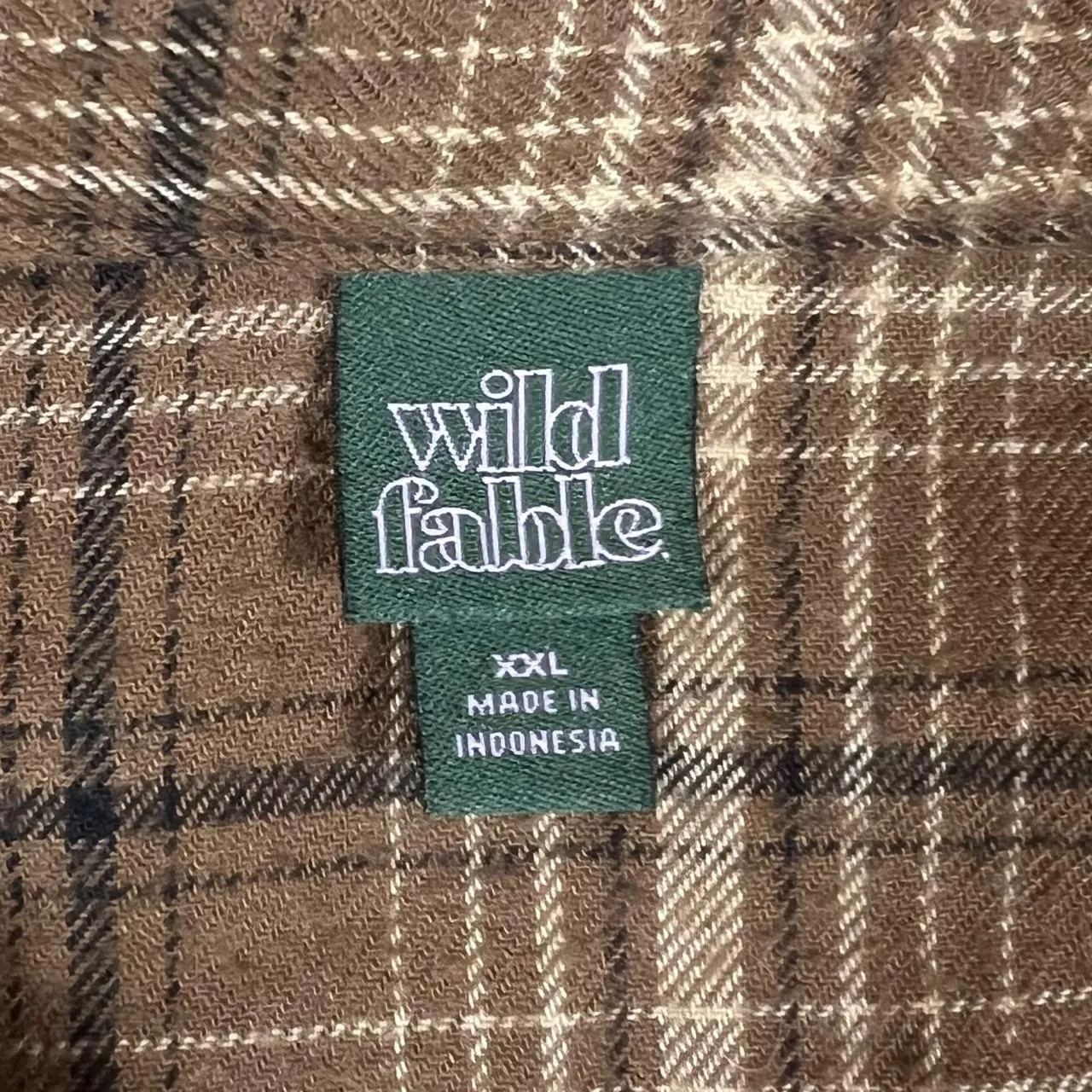 WILD FABLE Brown Lumberjack Plaid Check Long Sleeve Cotton Flannel Shirt