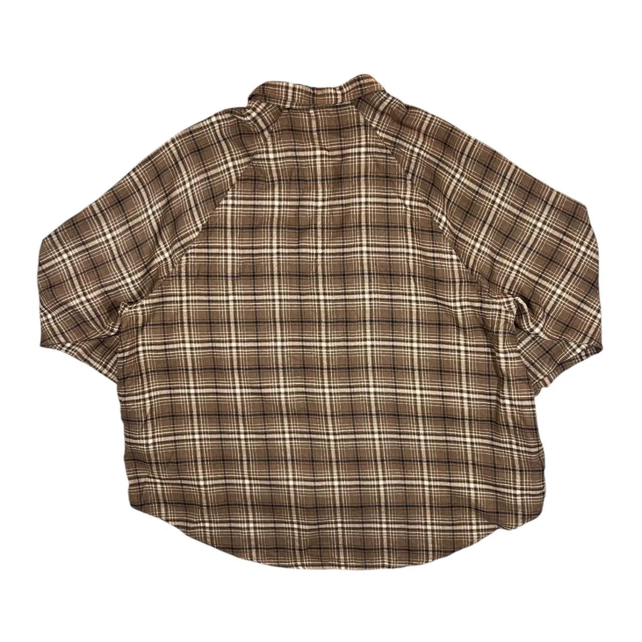 WILD FABLE Brown Lumberjack Plaid Check Long Sleeve Cotton Flannel Shirt