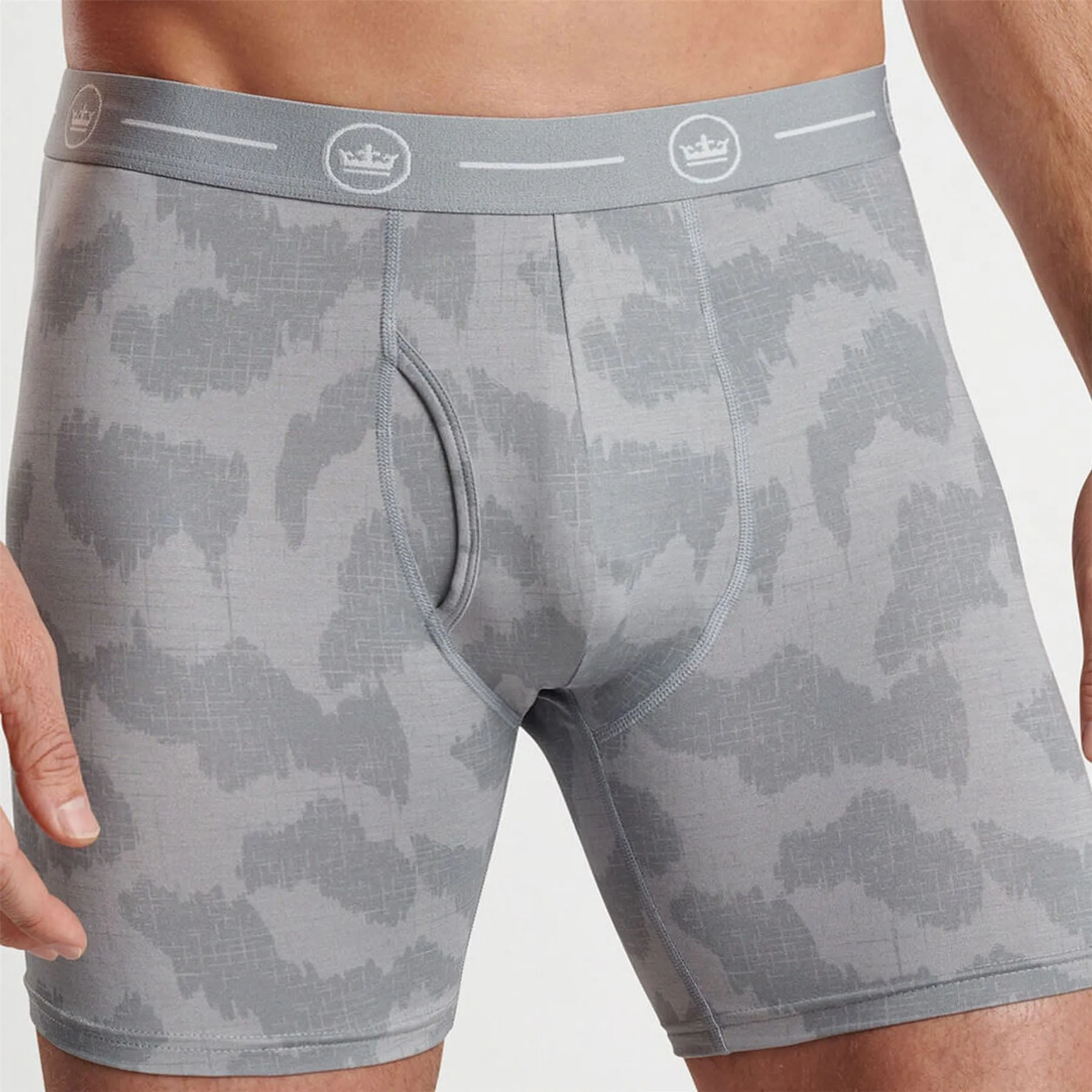 Windowpane Camo Performance Boxer Briefs Gale Grey - AW24