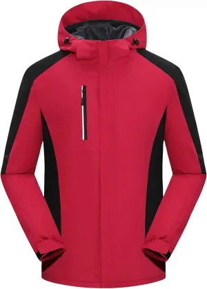 Windproof Jackets for Men Lightweight Hooded Softshell Jacket Warm Winter Parka Windbreaker Rain Coat for Hiking Travel