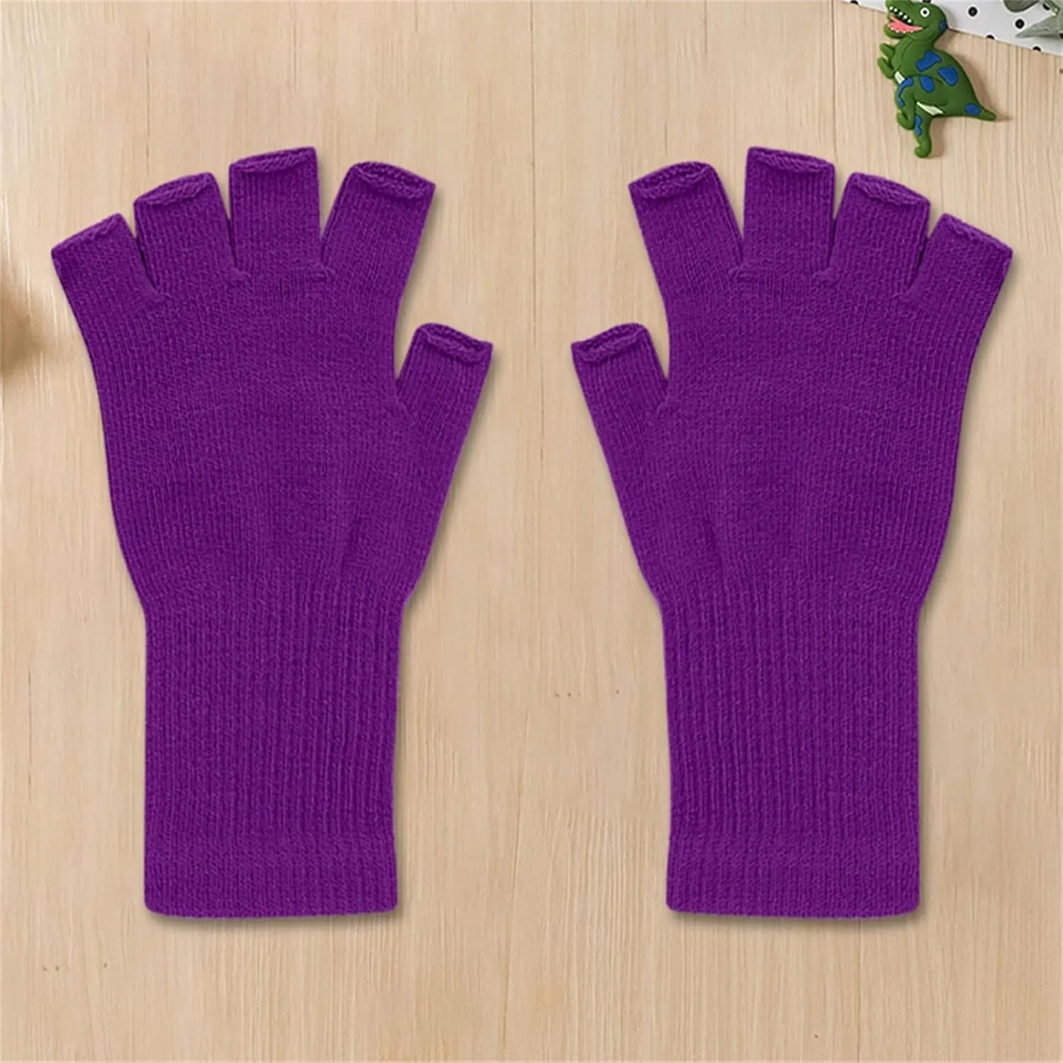 Winter Fingerless Gloves for Men Women, Convertible Warm Half Finger Mitten Gloves, Knitted Gloves