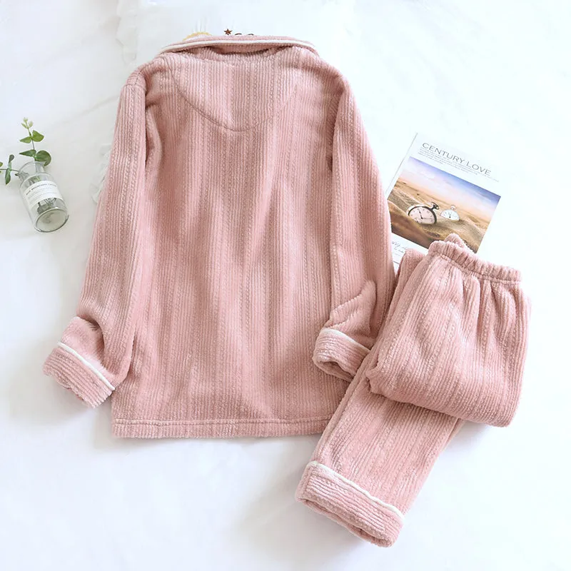 Winter Flannel Couple Clothes Pajama Set