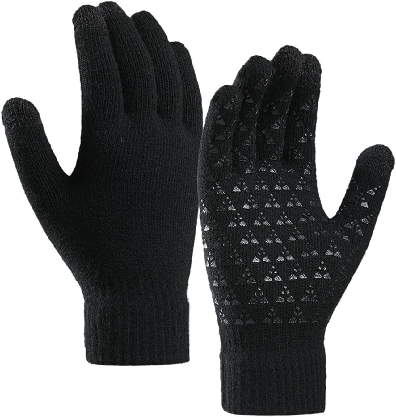 Winter Gloves Adult Warm Knit Gloves Fits Men Women Teens Stretchy Knit Gloves One Size